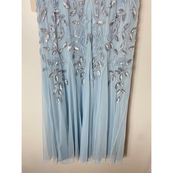 NWT ADRIANNA PAPELL DRESS GOWN 16W BLUE MOTHER OF THE BRIDE FORMAL EVENING - Picture 14 of 15